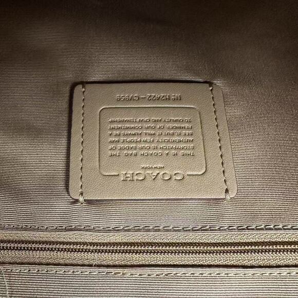 Coach Rowan Large Satchel Crossbody Bag In Signature Canvas In Sand Taupe CV959 - Picture 9 of 12